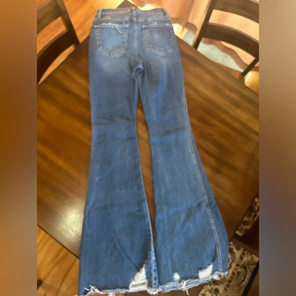 Flying Monkey High Rise Distressed Blue Jeans - Picture 3 of 8